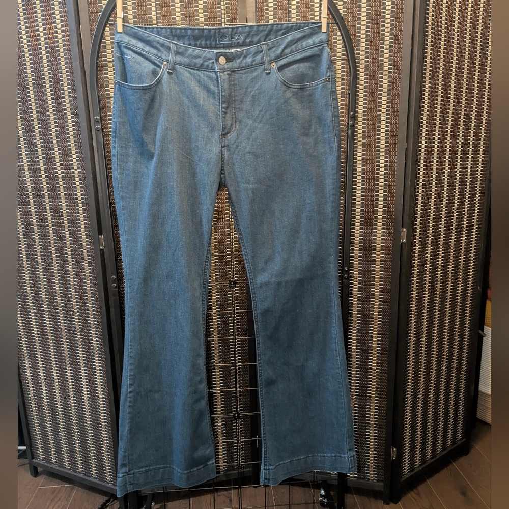 Kimes Lola Mid-Rise Wide Flare Leg Trouser Jeans Sz 16 (New)